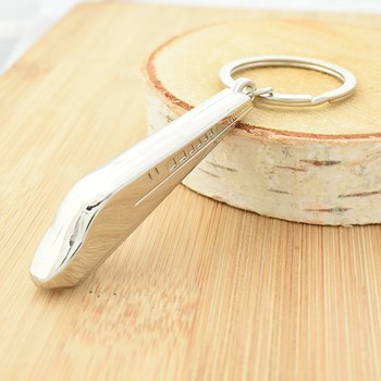 Porte-clés train à grande vitesse moderne argenté