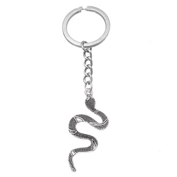Porte-clés serpent argenté