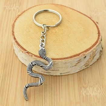 Porte-clés serpent argenté
