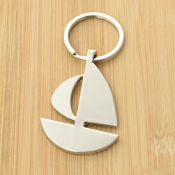 Porte-clés bateau voilier argenté
