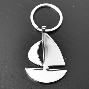 Porte-clés bateau voilier argenté