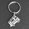 Porte-clés camion de pompier origami acier - vue V4
