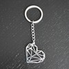 Porte-clés coeur origami acier - vue V4