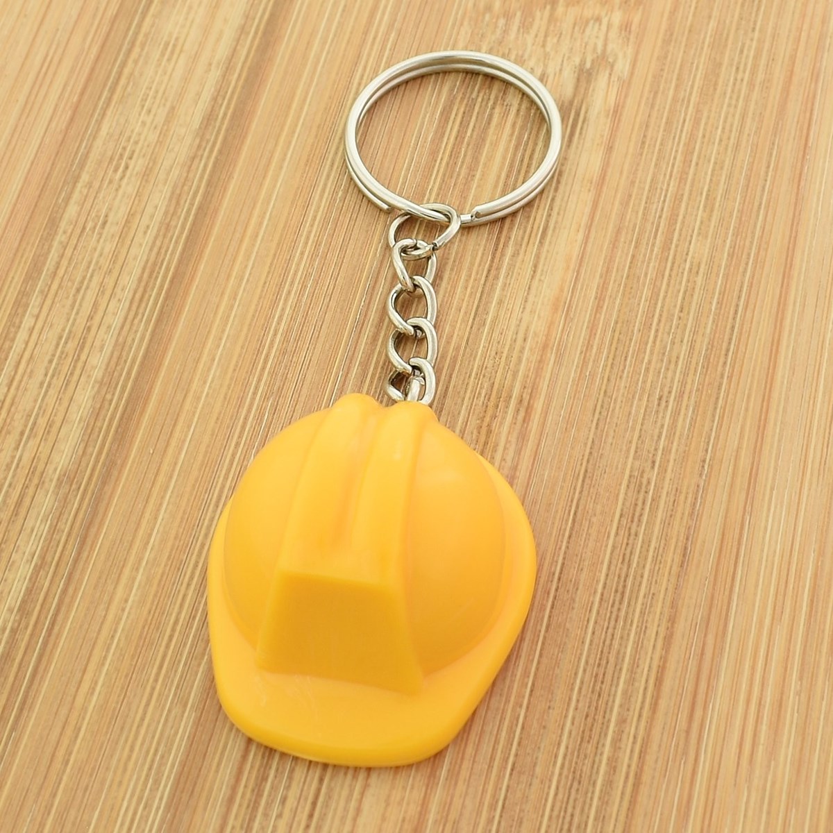 Porte-clés casque de chantier jaune sécurité construction - vue 2
