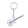 Porte-clés guitare électrique argenté Couleur Blanc - vue V1