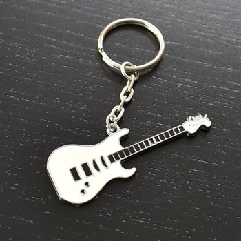 Porte-clés guitare électrique argenté Couleur Blanc