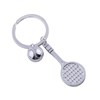 Porte-clés raquette et balle de tennis argenté - vue V1