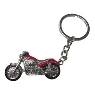 Porte-clés moto biker rouge et noir argenté