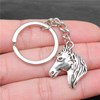 Porte-clés animal cheval argenté - vue V2