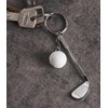 Porte-clés club et balle de golf blanche argenté - vue V2