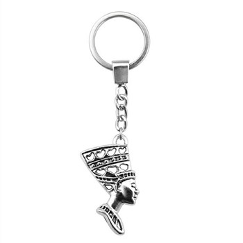 Nefertiti Queen of Egypt silver-plated key ring