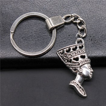 Nefertiti Queen of Egypt silver-plated key ring
