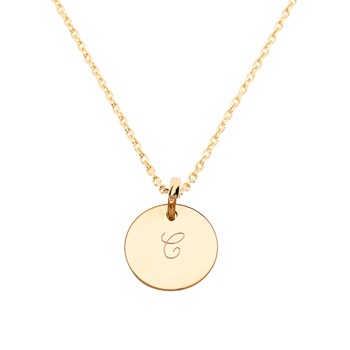 Collier en plaqué or 750 3 microns enfant médaille personnalisable 40 cm