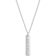 Collier en argent 925 homme barrette personnalisable 60 cm