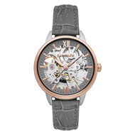 Montre automatique squelette bracelet cuir ANNING