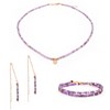 Collier, bracelet et boucles d'oreilles Lumia en pierres Améthyste - vue V1