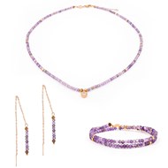 Collier, bracelet et boucles d'oreilles Lumia en pierres Améthyste