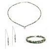 Collier, bracelet et boucles d'oreilles Lumia en pierres Turquoise Africain - vue V1
