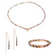 Collier, bracelet et boucles d'oreilles Lumia en pierres Tourmaline