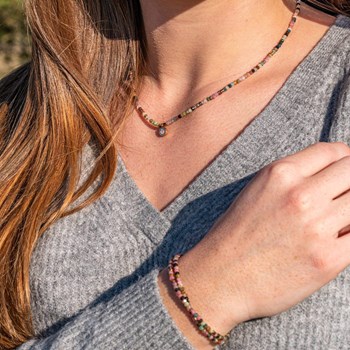 Lumia Toermalijn halsketting, armband en oorbellen