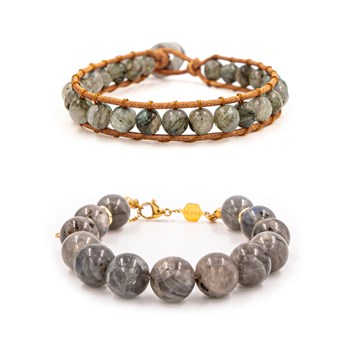 Bracelets Facelia et Kamelia en pierres Labradorite