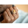 Bague Victor en Acier 316L avec oeil de tigre marron - vue V2