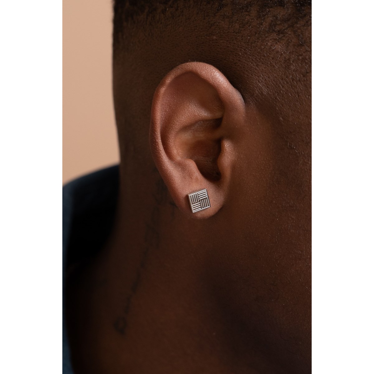 Boucles d'oreilles puces Gianni en Acier 316L - vue 2