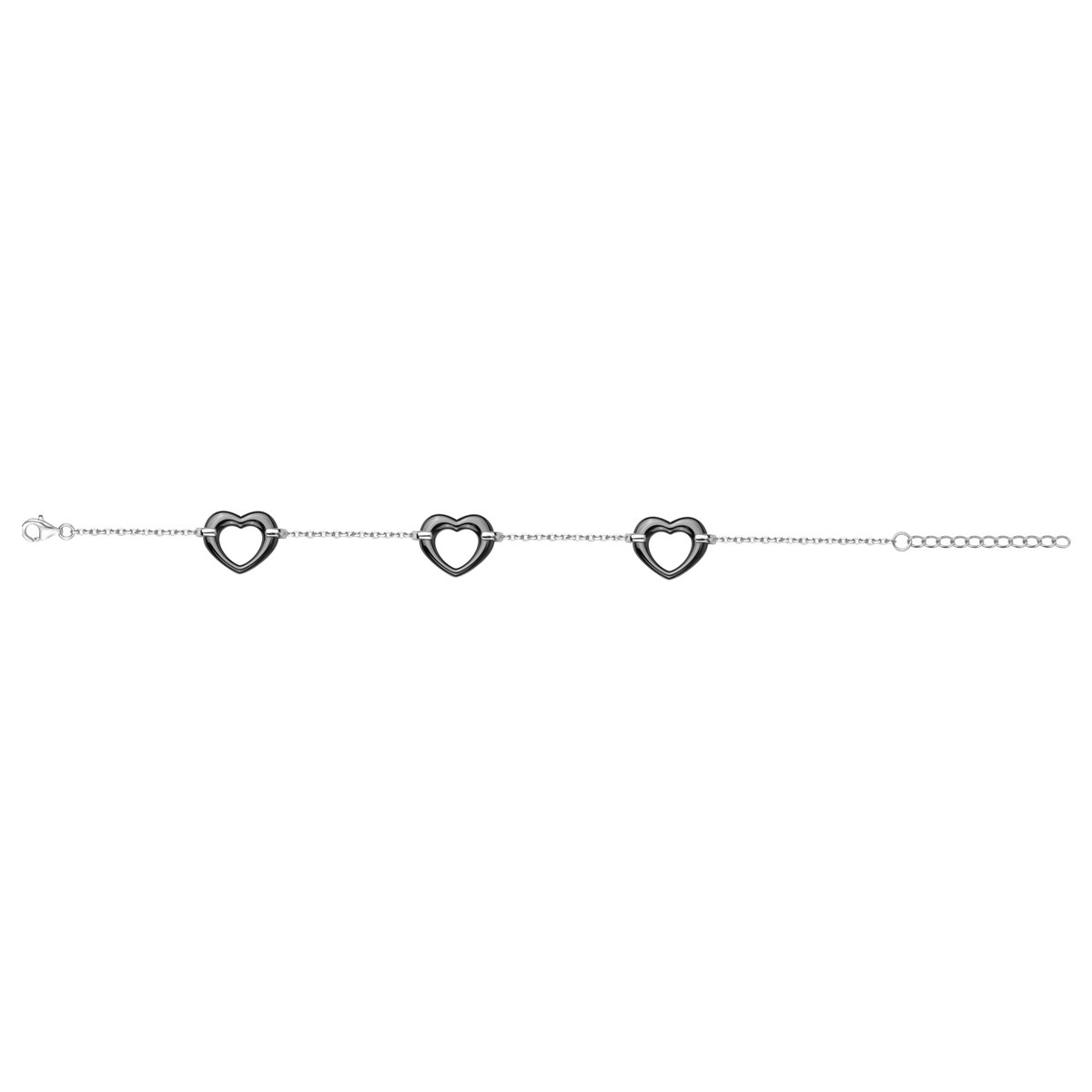 Bracelet souple multi-motifs en Argent avec oxyde de zirconium blanc
