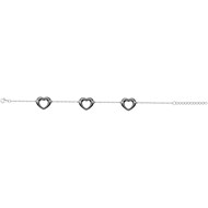 Bracelet souple multi-motifs Hannah en Argent avec oxyde de zirconium blanc