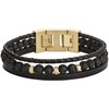 Bracelet souple Loïc en Acier 316L avec lave noir - vue V1