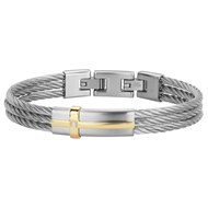 Bracelet semi-rigide Cesar en Acier 316L avec diamond blanc
