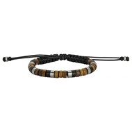 Bracelet souple Edgar en Acier 316L avec oeil de tigre synthétique marron