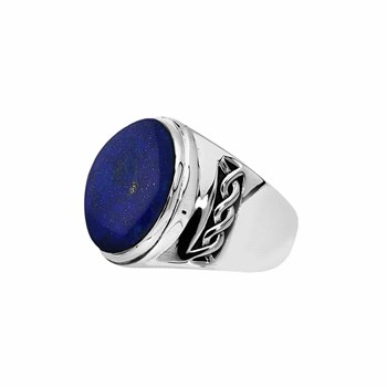 Lapis Massief Herenring Zilver