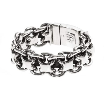Gourmette Homme Bracelet Argent Rock Grand Modèle