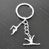 Porte-clés gymnaste femme figure gymnastique artistique argenté - vue V4