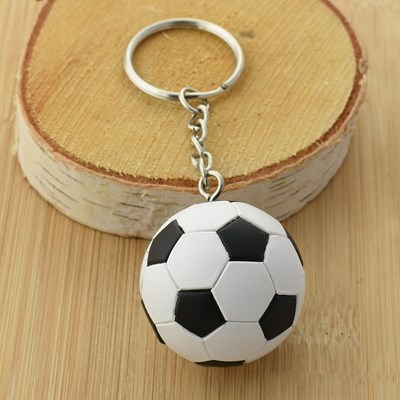 Porte-clés de football, ballon de football rouge et blanc, porte