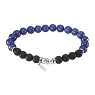 Bracelet homme Lotus Style perles bleues/noires