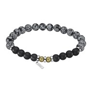 Bracelet homme Lotus Style perles grises/noires
