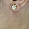 Boucles d'oreilles soleil de nacre Plaqué OR 750 3 microns - vue V2