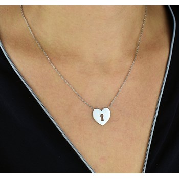 Sleutel tot mijn hart halsketting 925 gerhodineerd zilver