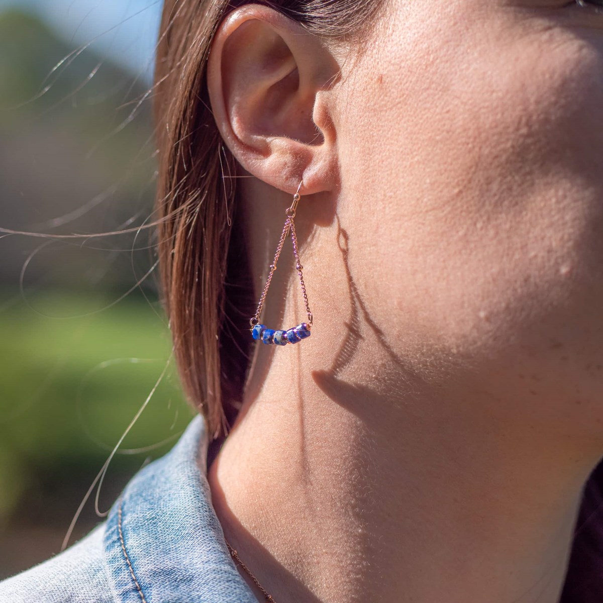 Boucles d'oreilles Piana en pierres Lapis-lazuli - vue 2