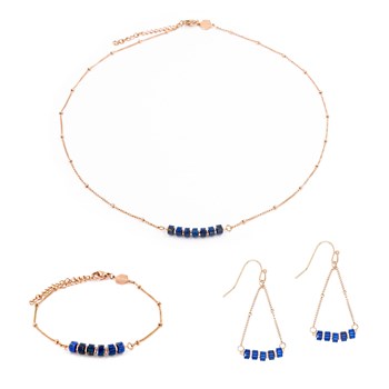Collier, bracelet et boucles d'oreilles Piana en pierres Lapis-lazuli
