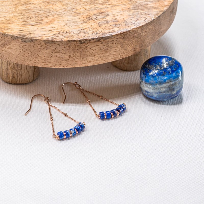 Collier, bracelet et boucles d'oreilles Piana en pierres Lapis-lazuli - vue 5