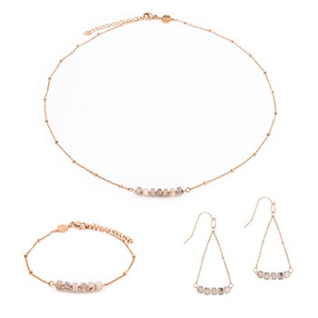 Collier, bracelet et boucles d'oreilles Piana en pierres Labradorite