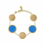Bracelet COLLECTION CONSTANTE HERMÈS émail turquoise plaqué or