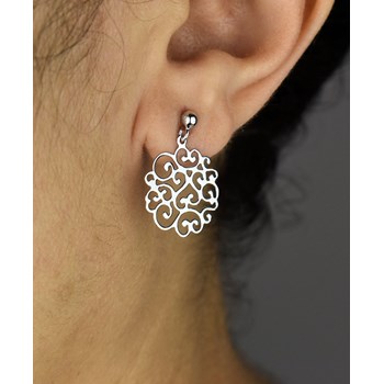 Parure arabesque de coeurs Argent 925 Rhodié