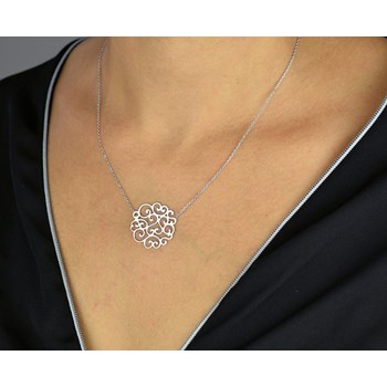 Parure arabesque de coeurs Argent 925 Rhodié