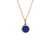 Collier médaille ronde lapis lazuli plaqué or femme - gravure INFINI - vue V1