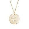Collier médaille plaqué or femme - gravure FAMILY FIRST - vue V1