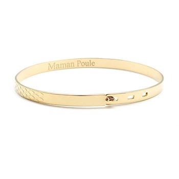 Vergulde damesketting met lint - gravure MAMAN POULE